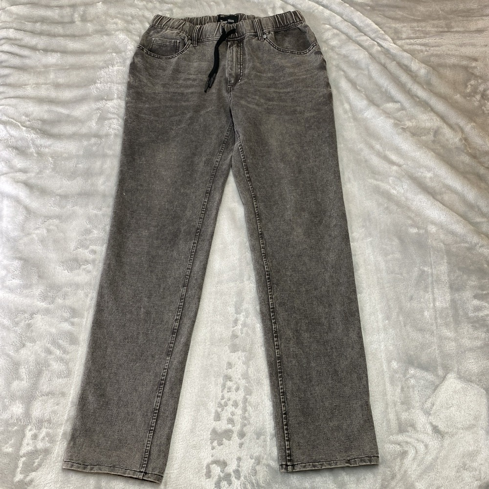 Tom Nox Skate Jogger Jeans Mens 30 Gray Acid Wash Y2K Elastic Waist Streetwear